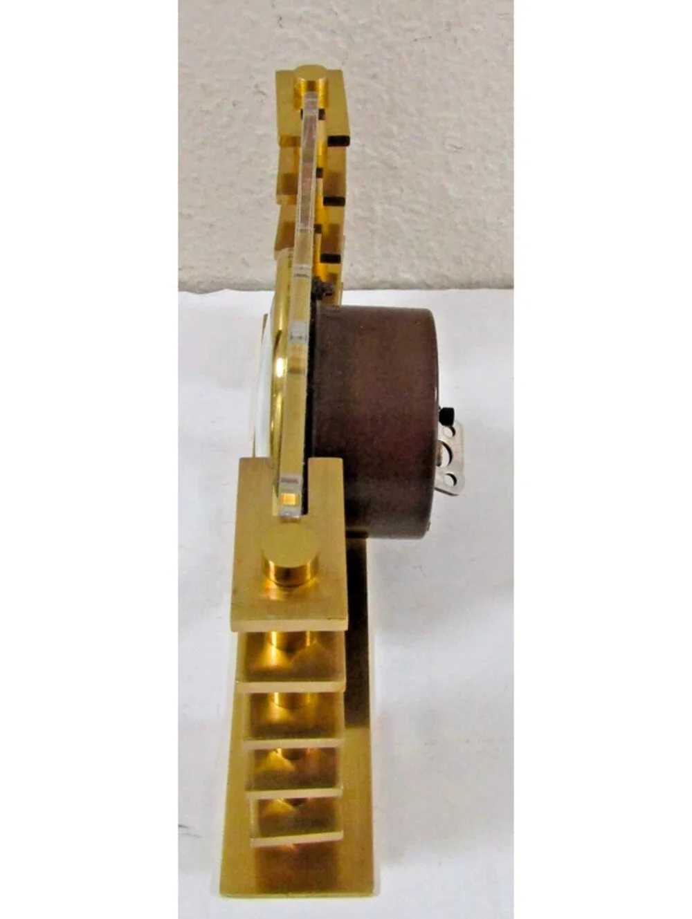 Art Deco 1930s Smiths Bronze and Lucite Desk Clock